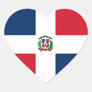 Dominican Republic Heart Flag Heart Sticker