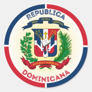 Dominican Republic Heritage Emblem Classic Round Sticker