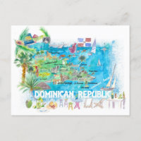 Dominican Republic Illustrated Travel Map 
