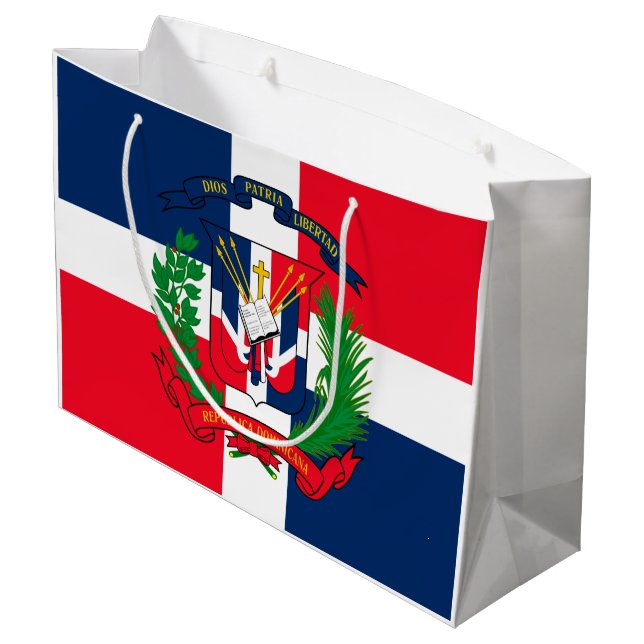 Dominican Republic Large Gift Bag (Back Angled)