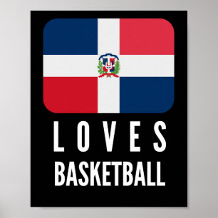 Dominican Republic Loves Basketball Poster