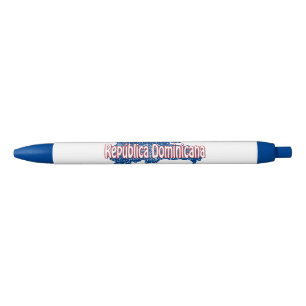Dominican Republic map Blue Ink Pen
