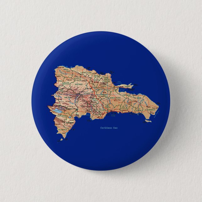 Dominican Republic Map Button (Front)