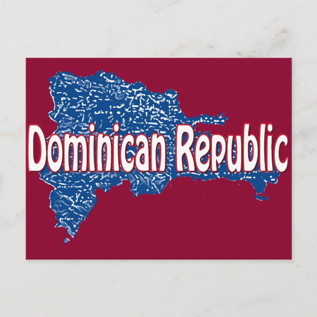 Dominican Republic map Postcard (Front)