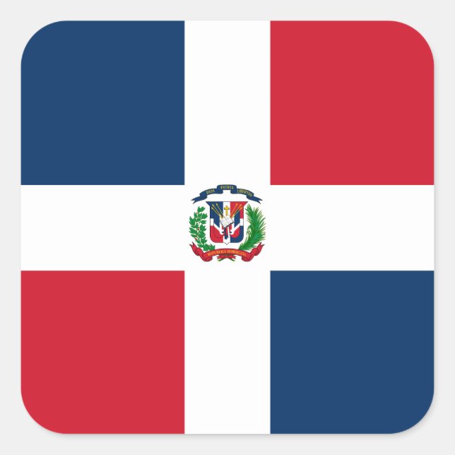 Dominican Republic National World Flag Square Sticker (Front)