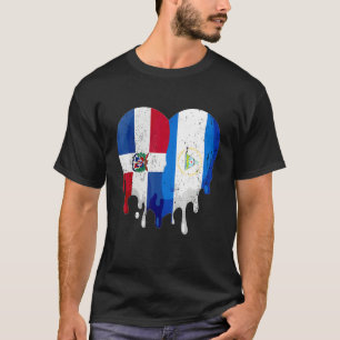 Dominican Republic Nicaragua Flag Heart Citizen Pa T-Shirt