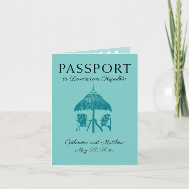 Dominican Republic Passport Wedding Invitation (Front)