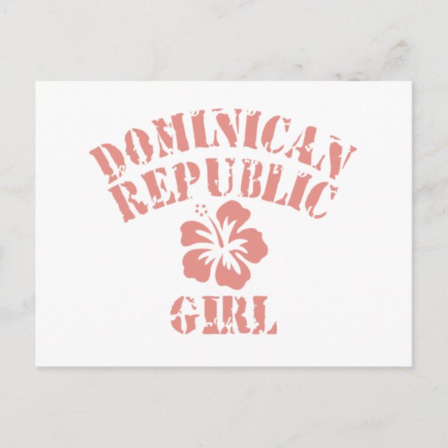 Dominican Republic Pink Girl Postcard (Front)