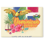 Dominican Republic Retro Caribbean Island Parrot