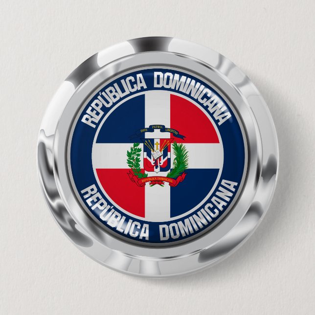 Dominican Republic Round Emblem 7.5 Cm Round Badge (Front)
