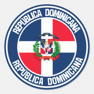 Dominican Republic Round Emblem Classic Round Sticker