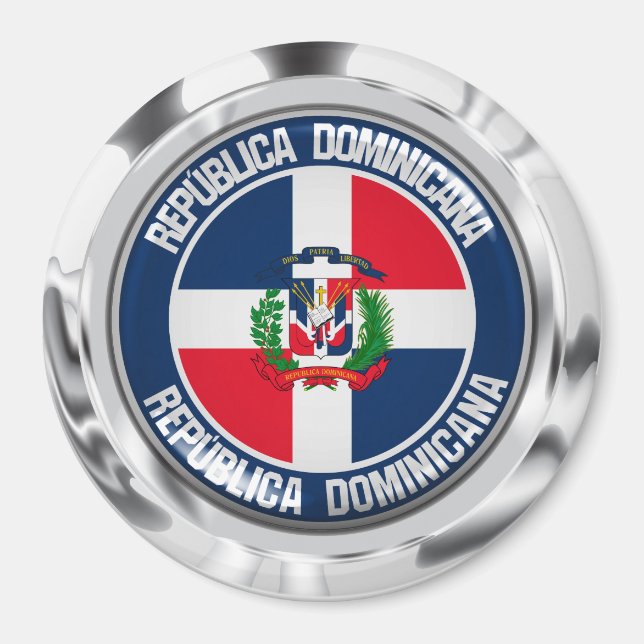 Dominican Republic Round Emblem Magnet (Front)