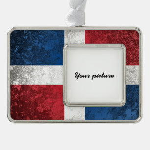 Dominican Republic Silver Plated Framed Ornament