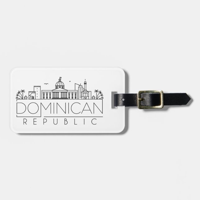 Dominican Republic Skyline Luggage Tag (Front Horizontal)