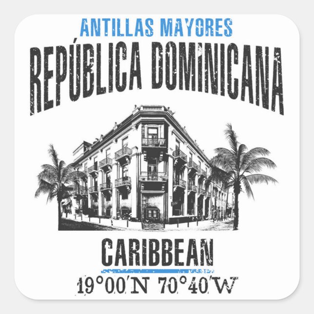 Dominican Republic Square Sticker (Front)