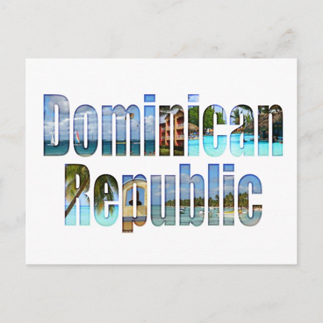 Dominican Republic tourist sights in letters Postcard (Front)