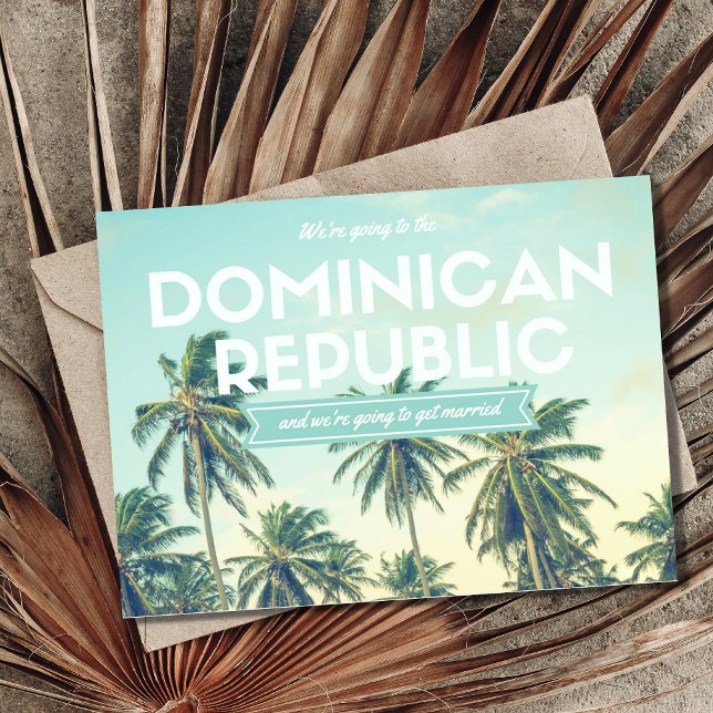 Dominican Republic Tropical Wedding Save the Dates Announcement Postcard (Creator Uploaded)