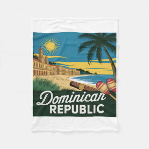 Dominican Republic Vintage Colonial Architecture F Fleece Blanket