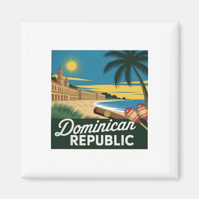 Dominican Republic Vintage Colonial Architecture F Magnet (Front)