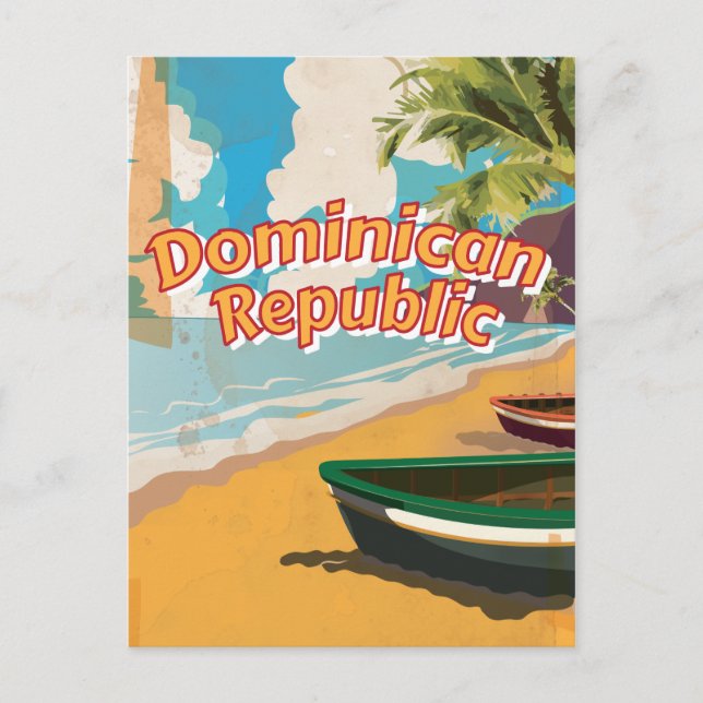 Dominican Republic Vintage vacation Poster Postcard (Front)
