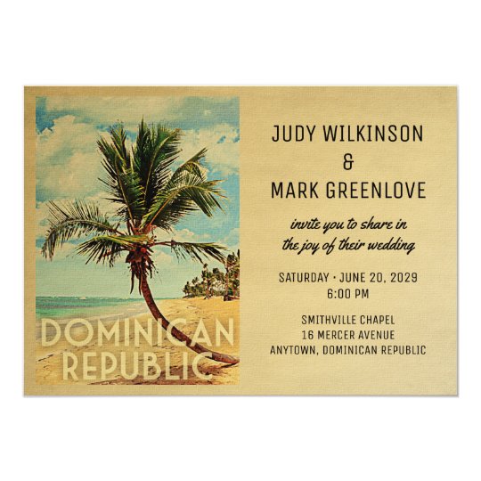 Dominican Republic Wedding Invitation Vintage