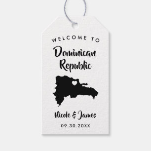 Dominican Republic Wedding Welcome Bag Tags, Map Gift Tags