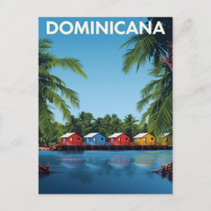 Dominicana Caribbean Bungalows Vintage Travel Postcard