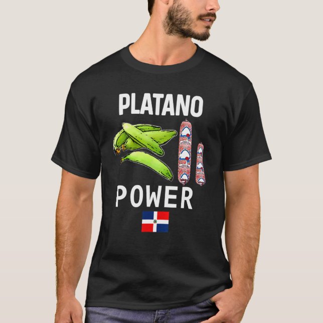 Dominicana Flag Rd Dominican Republic Food Platano T-Shirt (Front)