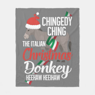 Dominick The Christmas Donkey Italian Christmas Do Fleece Blanket