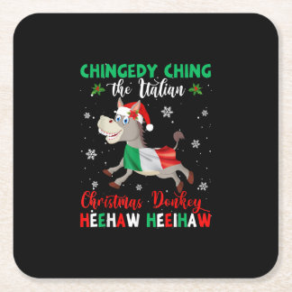 Dominick The Christmas Donkey-Italian Donkey Square Paper Coaster
