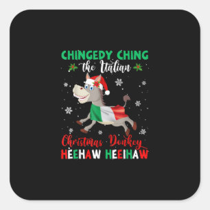 Dominick The Christmas Donkey-Italian Donkey Square Sticker