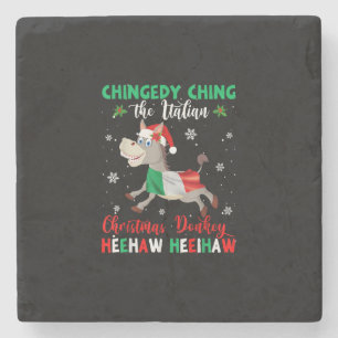 Dominick The Christmas Donkey-Italian Donkey Stone Coaster
