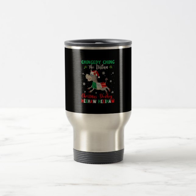 Dominick The Christmas Donkey-Italian Donkey Travel Mug (Center)