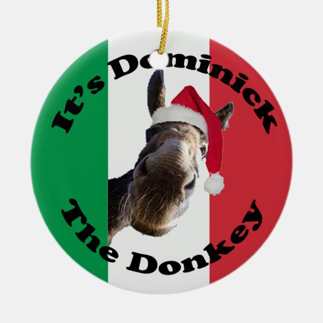 dominick the donkey ceramic tree decoration (Front)