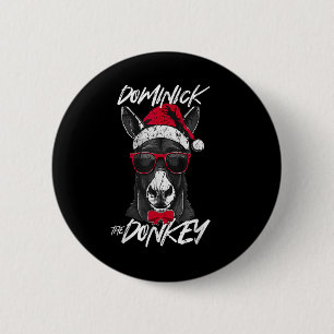 Dominick The Donkey Christmas Funny 6 Cm Round Badge
