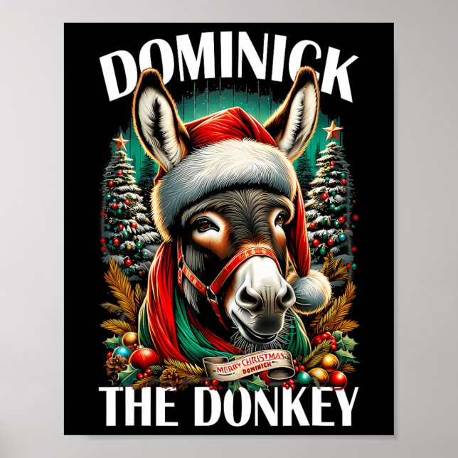 Dominick The Donkey Funny Christmas Italian Christ Poster (Front)