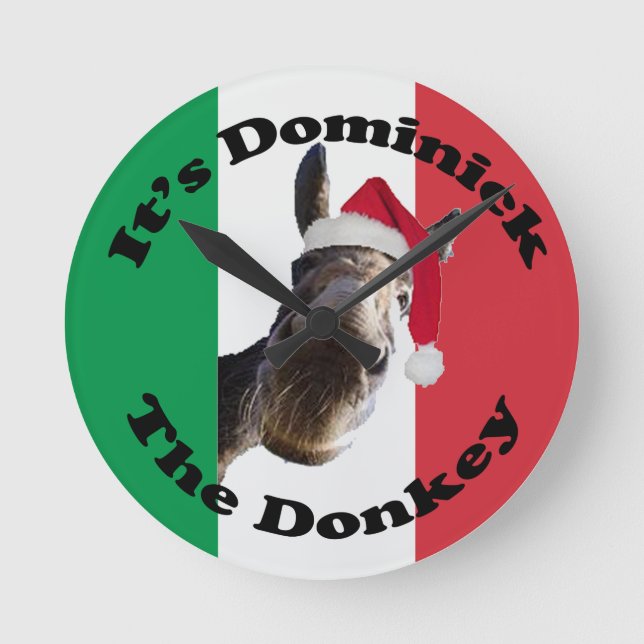 dominick the donkey round clock (Front)