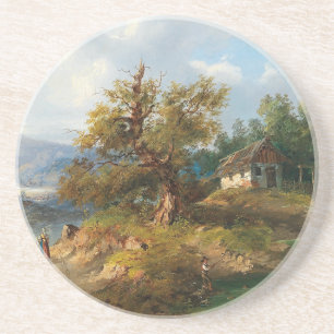 Dominik Schufried A Mountainous Landscape with... Coaster