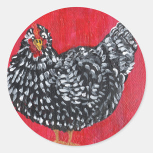 Dominique Chicken Classic Round Sticker