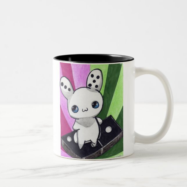 Domino Bunny Two-Tone Coffee Mug (Right)