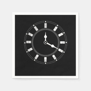 Domino Clock Dominoes Tiles Puzzler Game Gift Napkin
