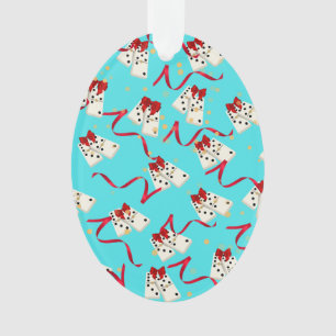 Domino Design Ornament - Aqua