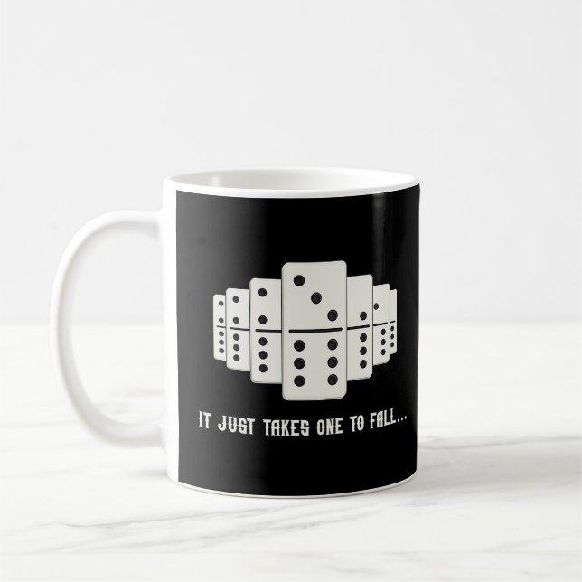 Domino Effect Falling Domino Tiles Retro Board Gam Coffee Mug (Left)