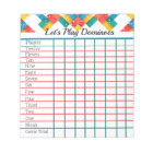 Domino Game Score Pad, Up to Eight Players