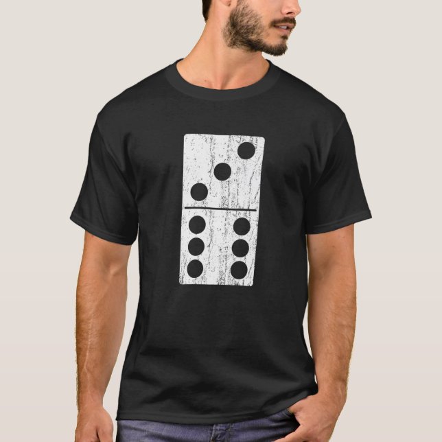 Domino Halloween Matching Group Tiles Three-Six 3- T-Shirt (Front)