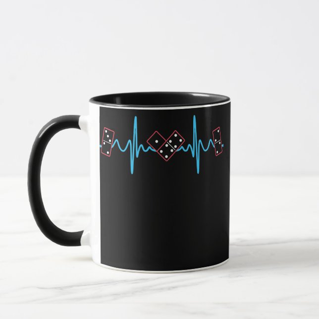 Domino Heartbeat Dominoes Master Game Players  Mug (Left)