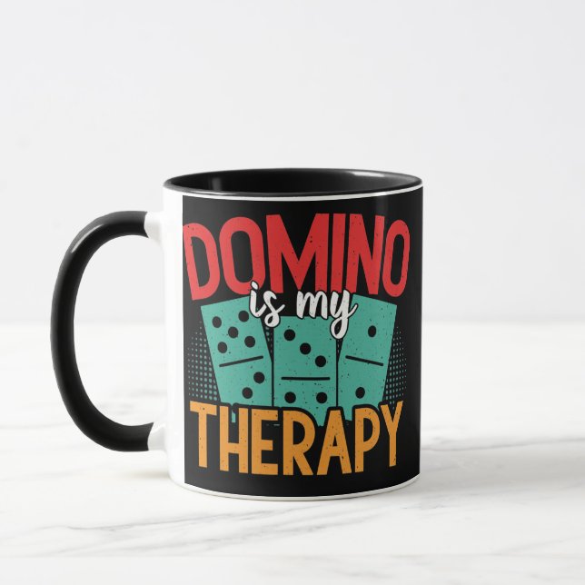 Domino Is My Therapy Dominoes Master Game Players Mug (Left)