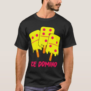 Domino Lover Ice Cream Popsicle Dominoes Fan Tile T-Shirt