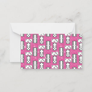 Domino Pieces Dominoes Board Game Pink Glitter Card