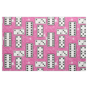 Domino Pieces Dominoes Board Game Pink Glitter Fabric
